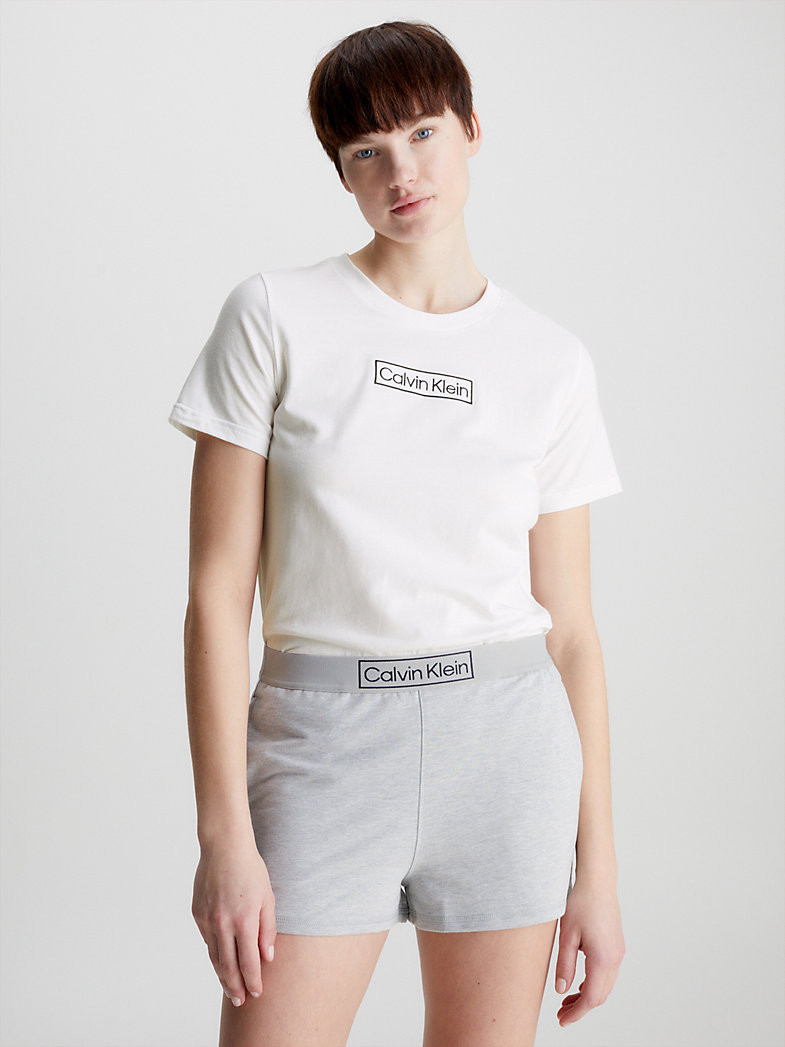 Dámské tričko Lounge T-Shirt Reimagined Heritage S/S CREW NECK 000QS6798E100 bílá - Calvin Klein XS