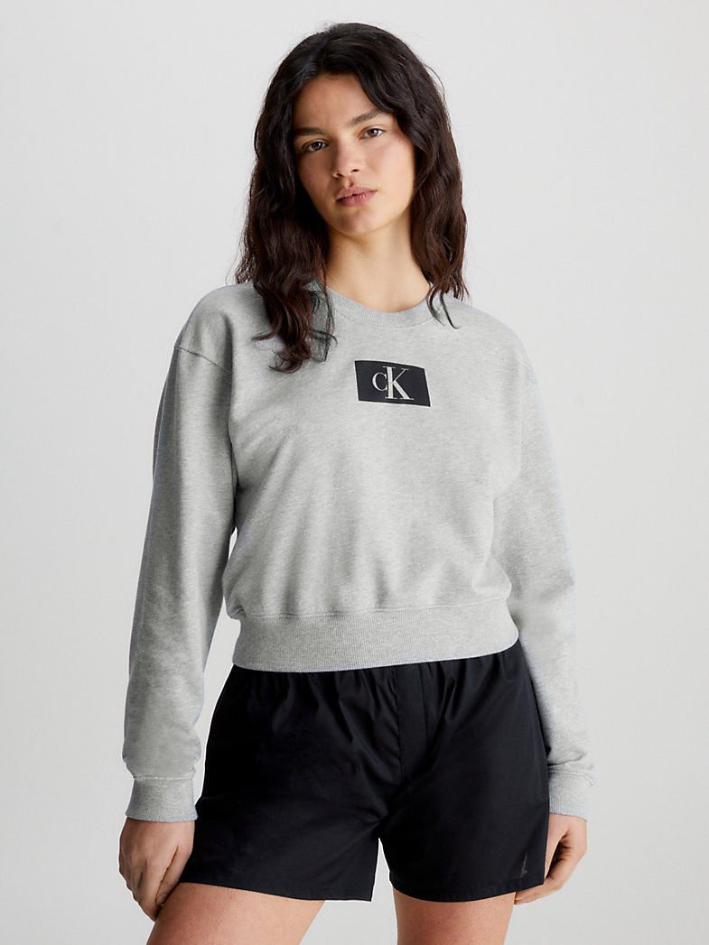 Dámská mikina Lounge Sweatshirt CK96 L/S 000QS6942EP7A šedá - Calvin Klein XS