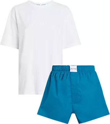 Spodní prádlo Dámské pyžamo S/S SHORT SET 000QS7191EMVU - Calvin Klein XL