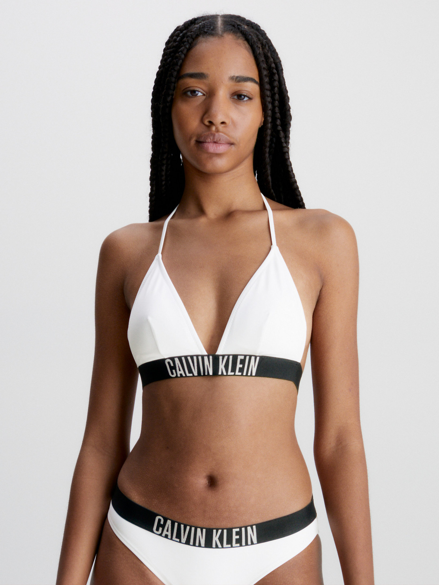 Dámské plavky horní díl Triangle Bikini Top Intense Power KW0KW01824YCD bílá - Calvin Klein M