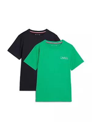 Dětské tričko s krátkým rukávem Close to Body 2P Gender Inclusive Packs UK0UK000570TV - Tommy Hilfiger 12-14