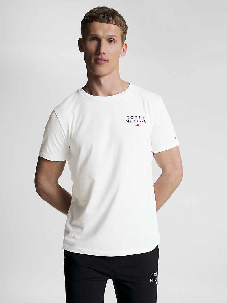 Pánské tričko TH ORIGINAL LOGO LOUNGE T-SHIRT UM0UM02916YBR bílá - Tommy Hilfiger XL