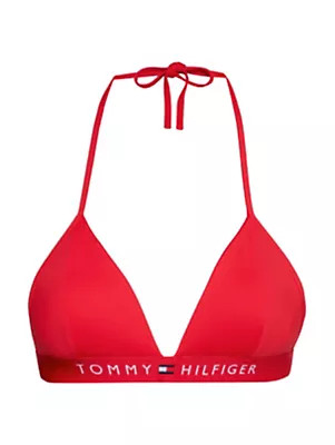 Dámské plavky horní díl FIXED TRIANGLE PADDED BIKINI TOP UW0UW04109XLG červená - Tommy Hilfiger XS