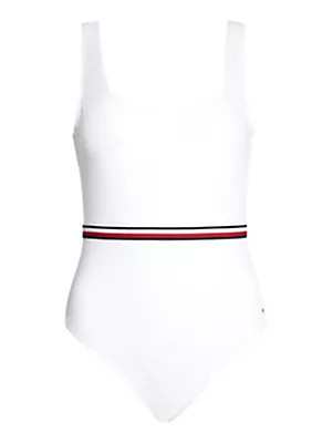 Dámské šaty na tělo SQUARE NECK ONE PIECE UW0UW05295YCF - Tommy Hilfiger XL