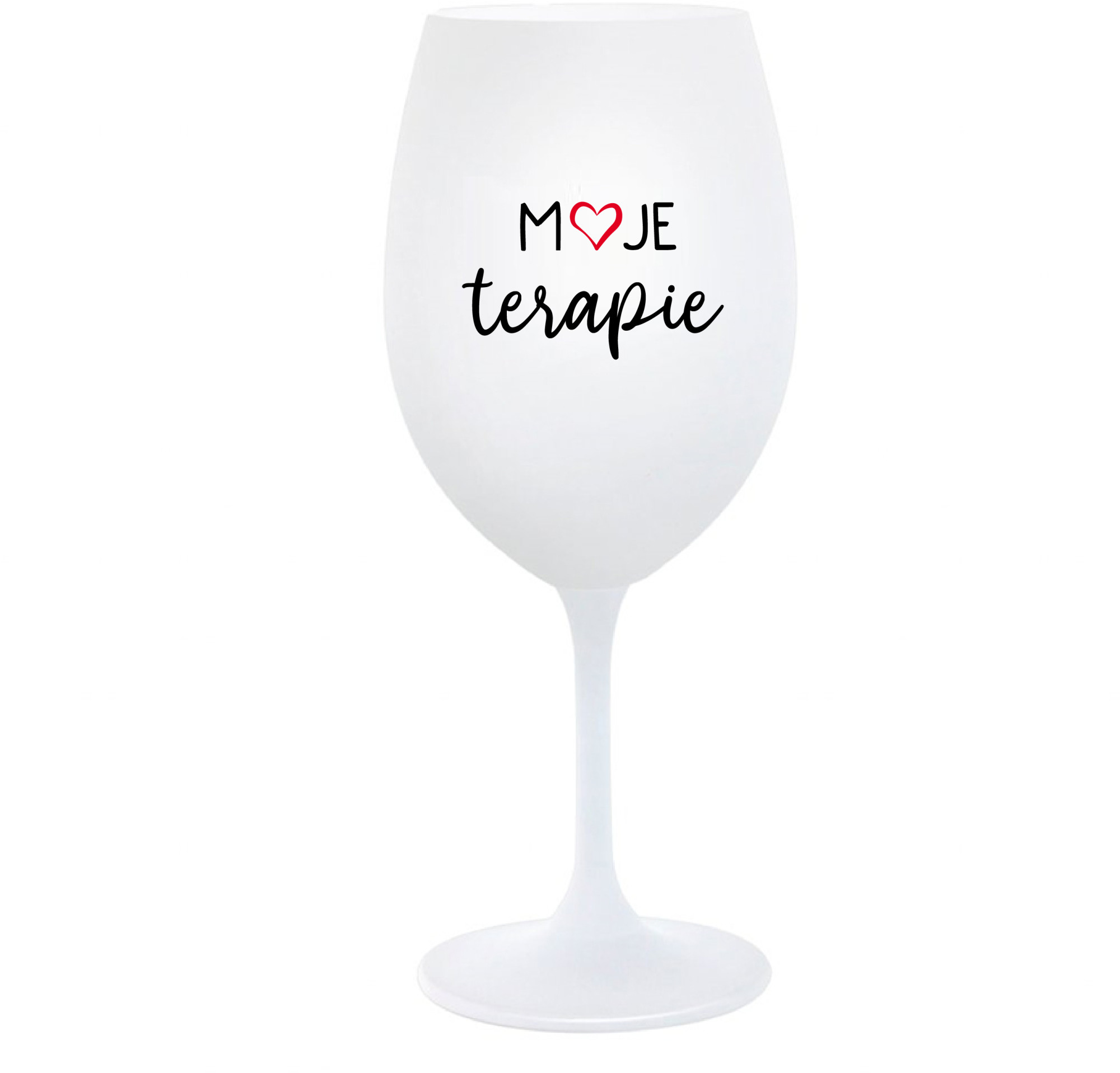 MOJE TERAPIE - bílá sklenice na víno 350 ml