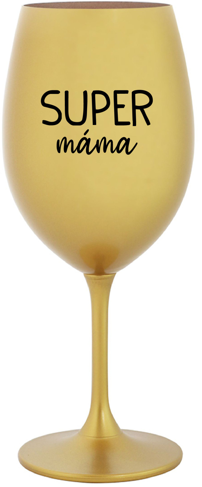 SUPER MÁMA - zlatá sklenice na víno 350 ml