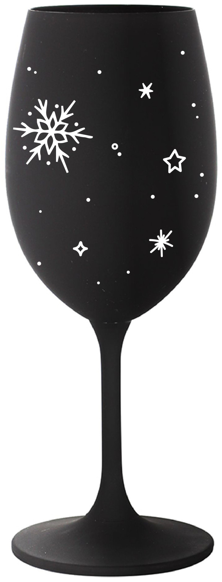 ZIMĚNKA - černá sklenice na víno 350 ml