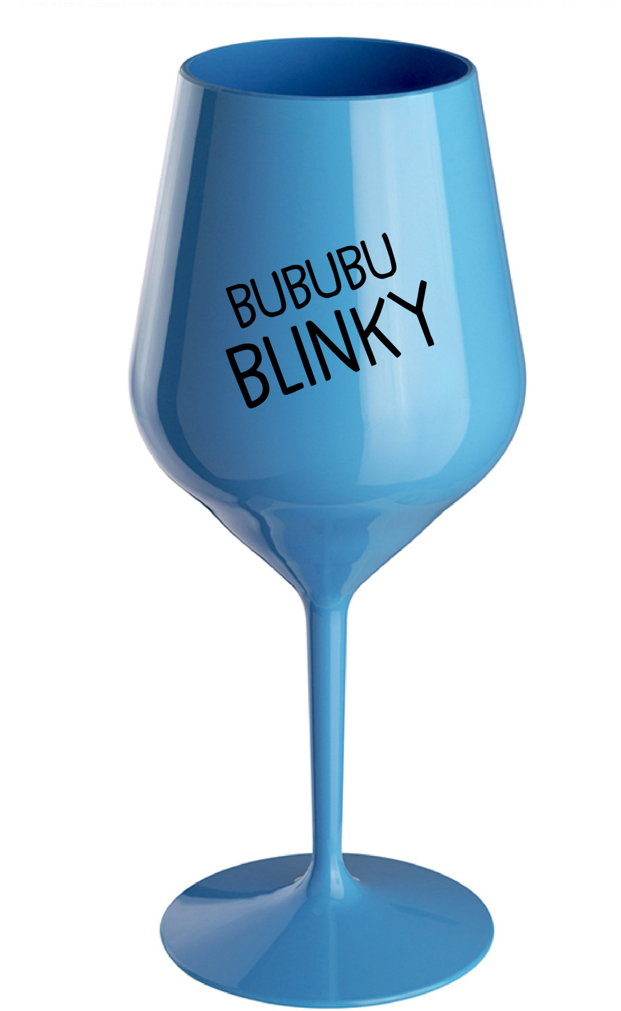 BUBUBUBLINKY - modrá nerozbitná sklenice na víno 470 ml