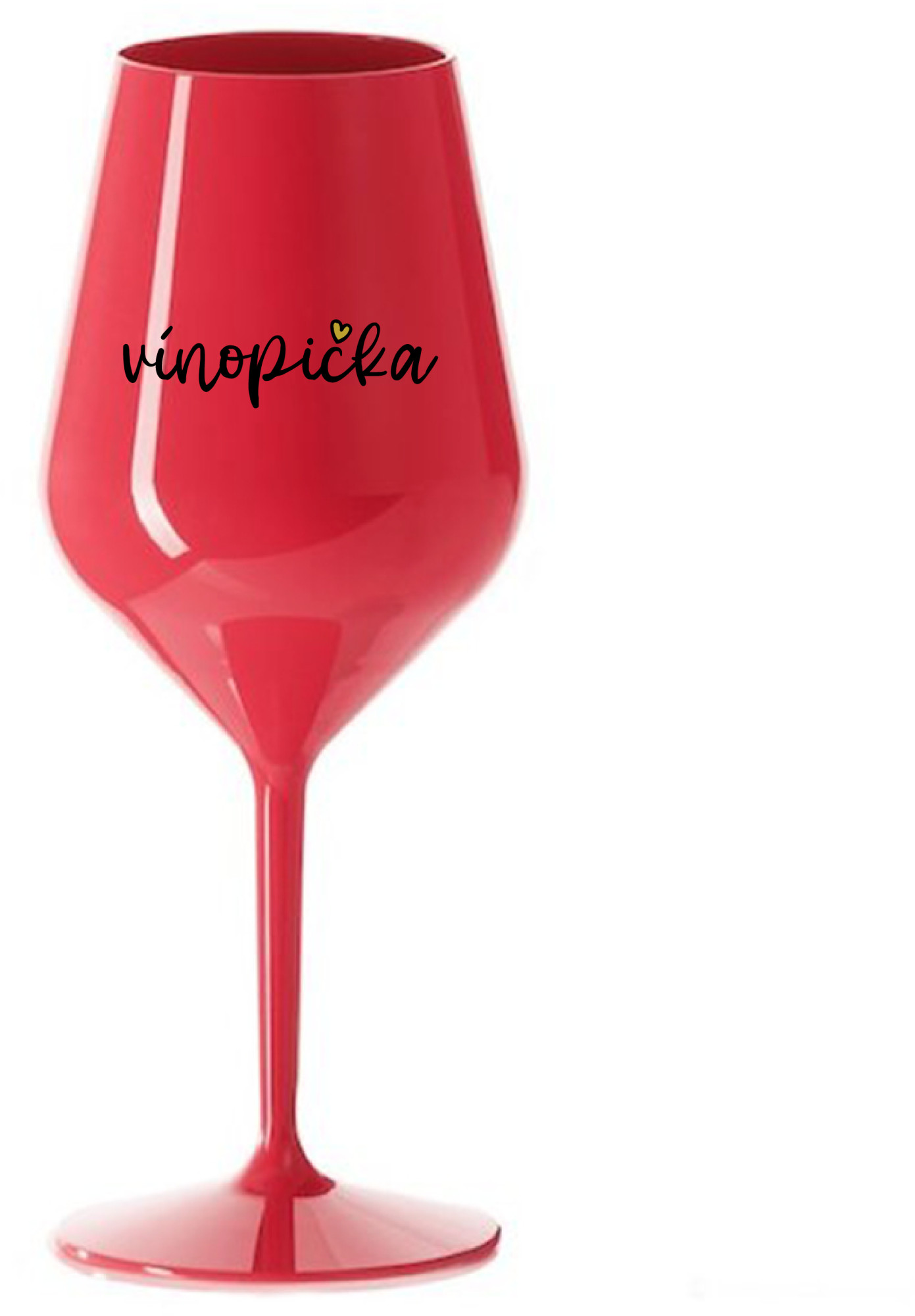 VÍNOPIČKA - červená nerozbitná sklenice na víno 470 ml