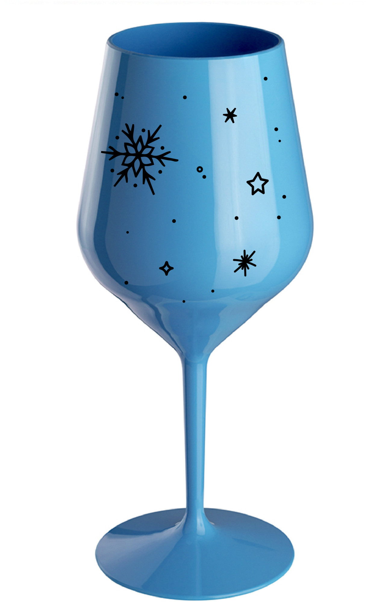 ZIMĚNKA - modrá nerozbitná sklenice na víno 470 ml