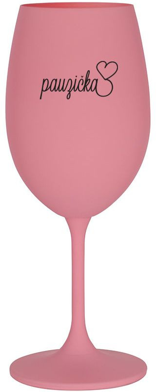 PAUZIČKA - růžová sklenice na víno 350 ml