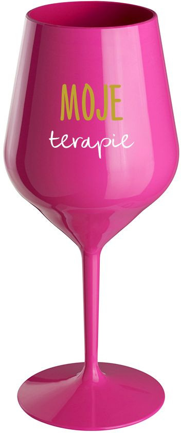 MOJE TERAPIE - růžová nerozbitná sklenice na víno 470 ml