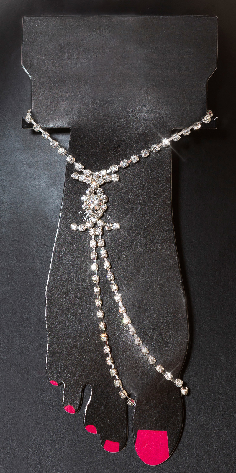 Trendy náhrdelník na prsty s kamínky silver Einheitsgroesse