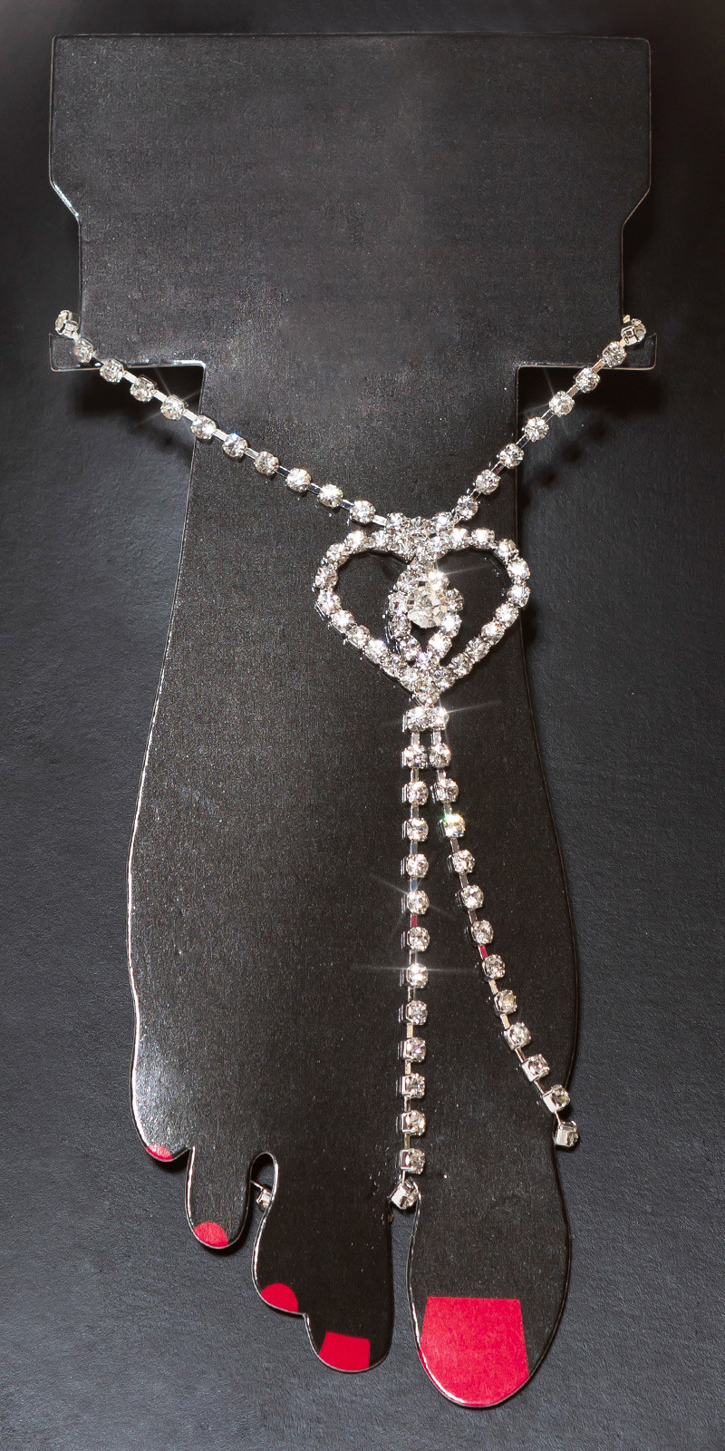 Trendy náhrdelník na prsty s kamínkovým srdcem silver Einheitsgroesse