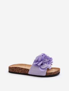 Dámské pantofle s květinami, fialová Lulania