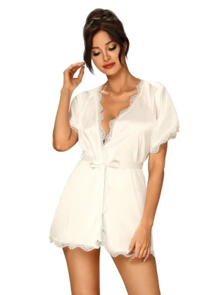 Saténový župan Prima Neve peignoir - Obsessive Saténový župan Prima Neve peignoir - Obsessive