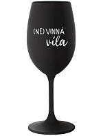 (NE)VINNÁ VÍLA - černá sklenice na víno 350 ml