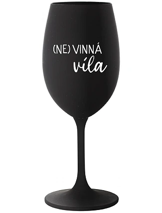 (NE)VINNÁ VÍLA - čierny pohár na víno 350 ml