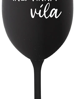 (NE)VINNÁ VÍLA - černá sklenice na víno 350 ml