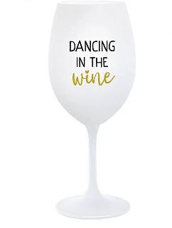 DANCING IN THE WINE - bílá sklenice na víno 350 ml