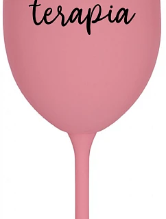 MOJA TERAPIA - ružový pohár na víno 350 ml