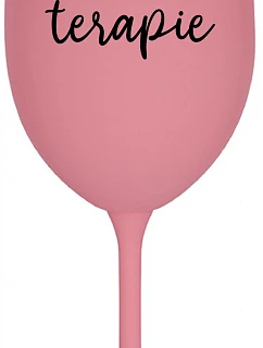 MOJE TERAPIE - růžová sklenice na víno 350 ml