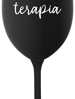 MOJA TERAPIA - čierny pohár na víno 350 ml