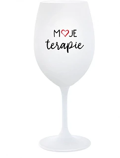 MOJE TERAPIE - bílá sklenice na víno 350 ml