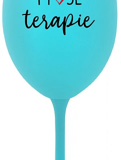 MOJE TERAPIE - tyrkysová sklenice na víno 350 ml