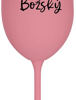 PAN BOŽSKÝ - růžová sklenice na víno 350 ml