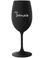 PANÍ DOKONALÁ - černá sklenice na víno 350 ml