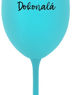 PANÍ DOKONALÁ - tyrkysová sklenice na víno 350 ml