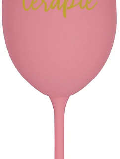 TEKUTÁ TERAPIE - růžová sklenice na víno 350 ml