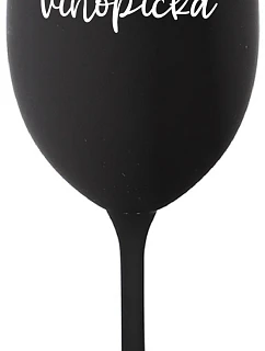 VÍNOPIČKA - čierny pohár na víno 350 ml