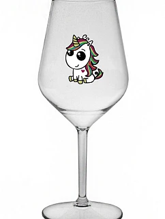DUHOVÝ JEDNOROŽEC - priehľadný nerozbitný pohár na víno 470 ml