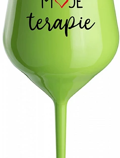 MOJE TERAPIE - zelená nerozbitná sklenice na víno 470 ml