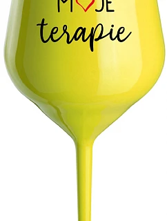 MOJE TERAPIE - žlutá nerozbitná sklenice na víno 470 ml