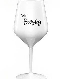PAN BOŽSKÝ - bílá nerozbitná sklenice na víno 470 ml