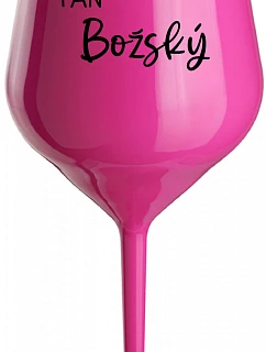PAN BOŽSKÝ - růžová nerozbitná sklenice na víno 470 ml