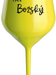 PAN BOŽSKÝ - žlutá nerozbitná sklenice na víno 470 ml