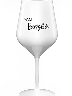 PANI BOŽSKÁ - biely nerozbitný pohár na víno 470 ml