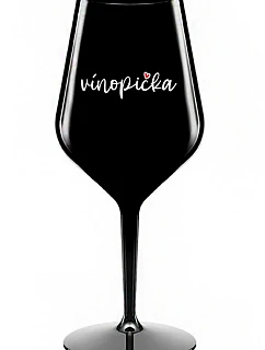 VÍNOPIČKA - čierny nerozbitný pohár na víno 470 ml