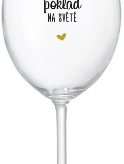 KAMARÁDKA JE NEJVĚTŠÍ POKLAD NA SVĚTĚ - čirá sklenice na víno 350 ml