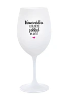 KAMARÁDKA JE NEJVĚTŠÍ POKLAD NA SVĚTĚ - bílá sklenice na víno 350 ml KAMARÁDKA JE NEJVĚTŠÍ POKLAD NA SVĚTĚ - bílá sklenice na víno 350 ml