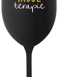 MOJE TERAPIE - černá sklenice na víno 350 ml