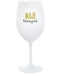 MOJE TERAPIE - bílá sklenice na víno 350 ml