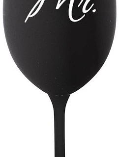 MR. - černá sklenice na víno 350 ml