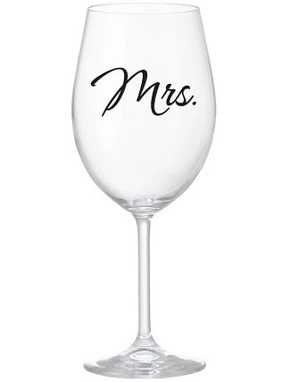 MRS. - čirá sklenice na víno 350 ml