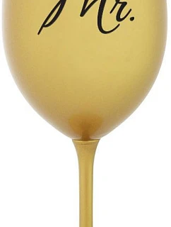 MRS. - zlatá sklenice na víno 350 ml