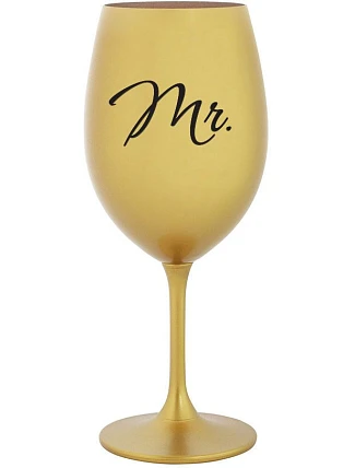 MRS. - zlatá sklenice na víno 350 ml MRS. - zlatá sklenice na víno 350 ml